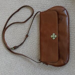 Patricia Nash Caprina Clutch Crossbody Twist Lock Bag Leather Purse